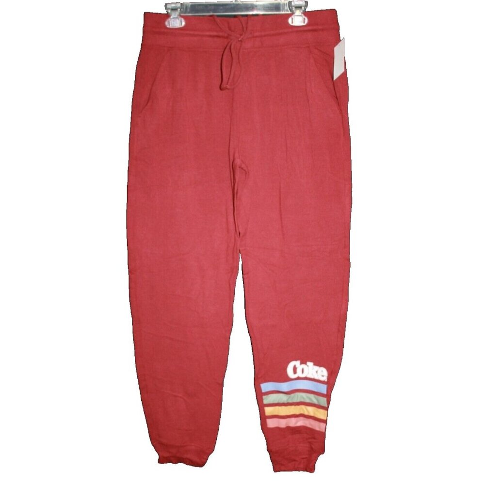Women's Coke Coca-Cola Burgundy Red Sweatpants Joggers Size Medium M NEW NWT